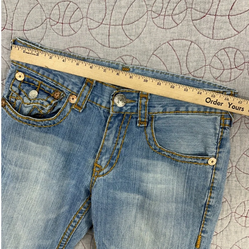 VTG USA True Religion Billy Super T Jeans Blue Light Wash Distressed / Mens 32